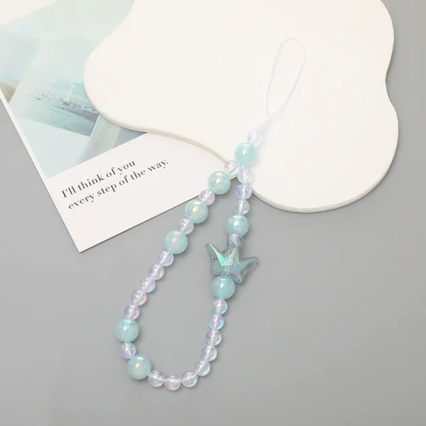 Beaded crown mobile phone chain